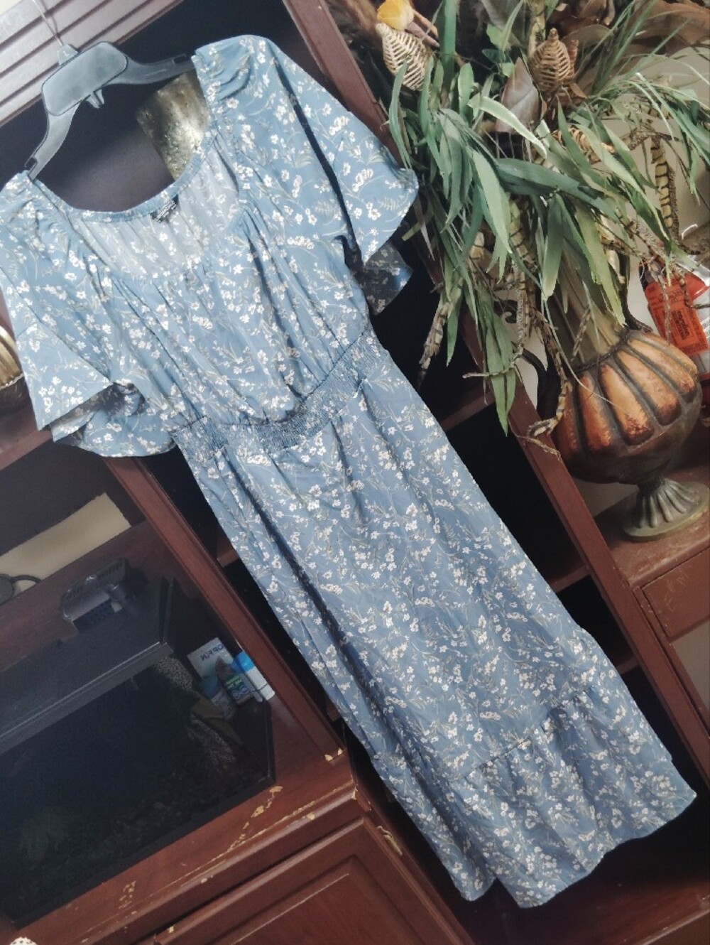 BloomChic Blue Floral Maxi Dress with White Print - Picture 2 of 8